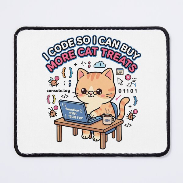 Item preview, I Code So I Can Buy More Cat Treats - Kawaii Programmer Cat Funny designed and sold by jrzvibe.