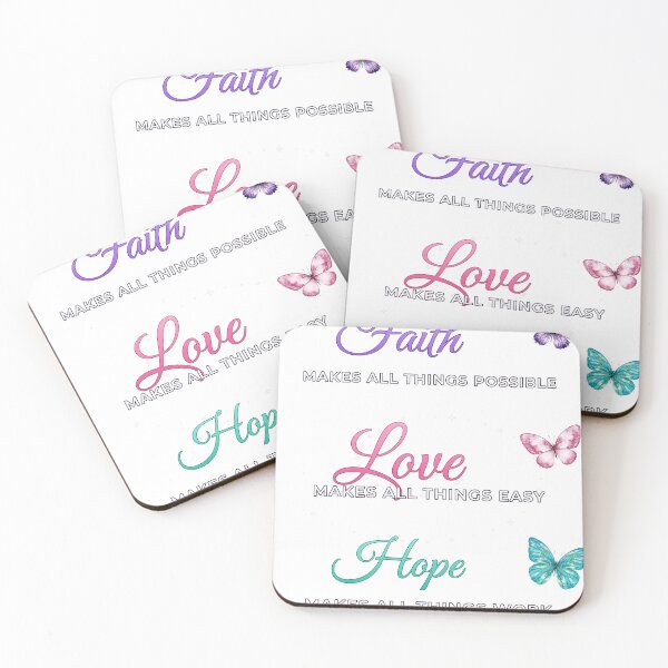 Item preview, Faith Makes All Things Possible — Faith, Love, Hope designed and sold by PrintablesBySam.