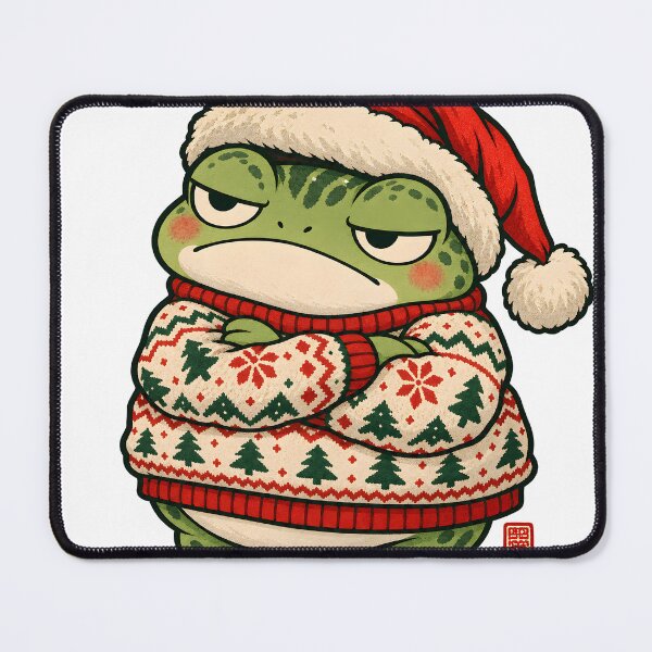 Item preview, Ugly Christmas Sweater Frog - Grumpy Holiday Frog designed and sold by CreatifStudios.