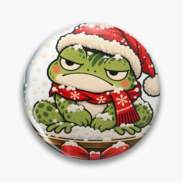 Item preview, Grumpy Frog in Snow Globe - Funny Christmas Frog designed and sold by CreatifStudios.