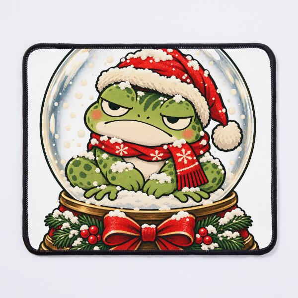Item preview, Grumpy Frog in Snow Globe - Funny Christmas Frog designed and sold by CreatifStudios.