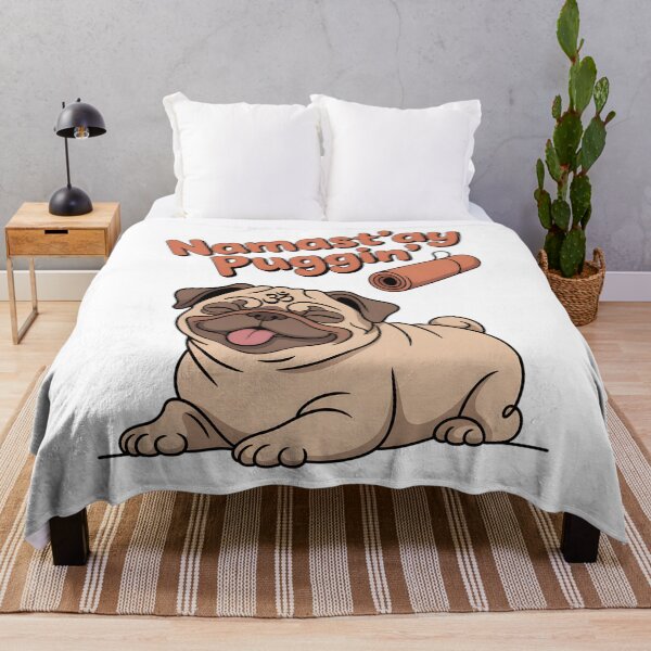 Item preview, Namast'ay Puggin Cute Funny Pug Yoga Illustration designed and sold by 108stillness.