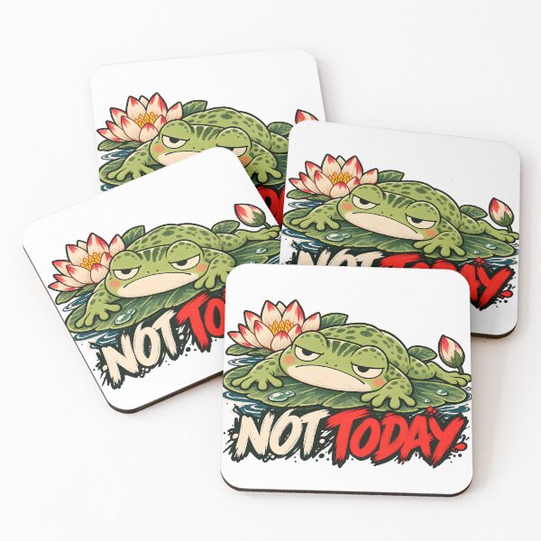 Item preview, Not Today Lazy Frog on Lily Pad - Funny Grumpy Frog designed and sold by CreatifStudios.