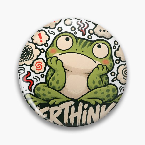 Item preview, Overthinking in Progress Frog - Funny Anxiety Frog designed and sold by CreatifStudios.