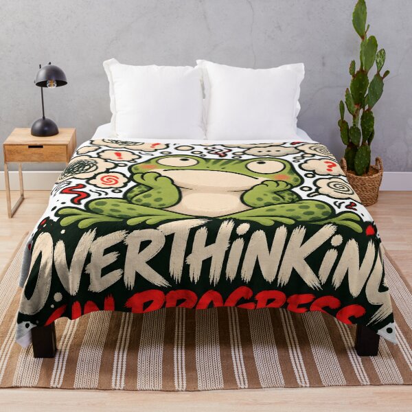 Item preview, Overthinking in Progress Frog - Funny Anxiety Frog designed and sold by CreatifStudios.