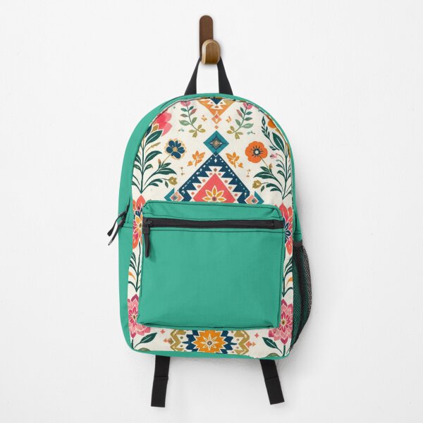 Item preview, Colourful Boho Folk Art Floral Pattern – Retro Geometric Botanical Design designed and sold by My Gluten Free Life UK.