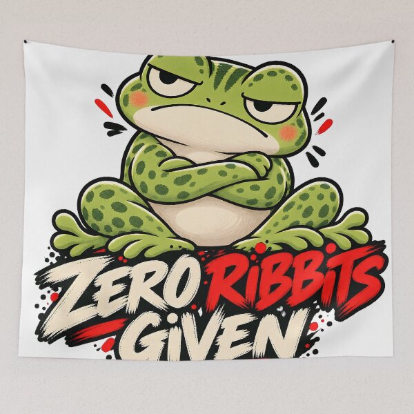 Item preview, Zero Ribbits Given - Sarcastic Grumpy Frog Pun designed and sold by CreatifStudios.