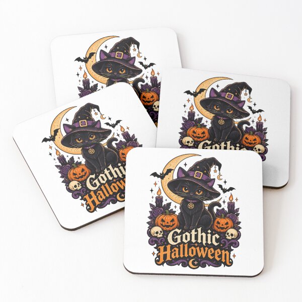 Item preview, Gothic Halloween – Black Cat & Witchy Magic designed and sold by creationsbysana.