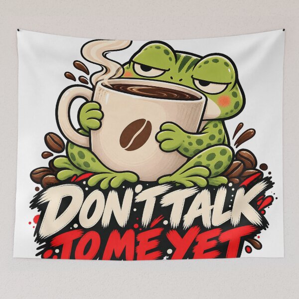 Item preview, Grumpy Coffee Frog - Don't Talk To Me Yet designed and sold by CreatifStudios.
