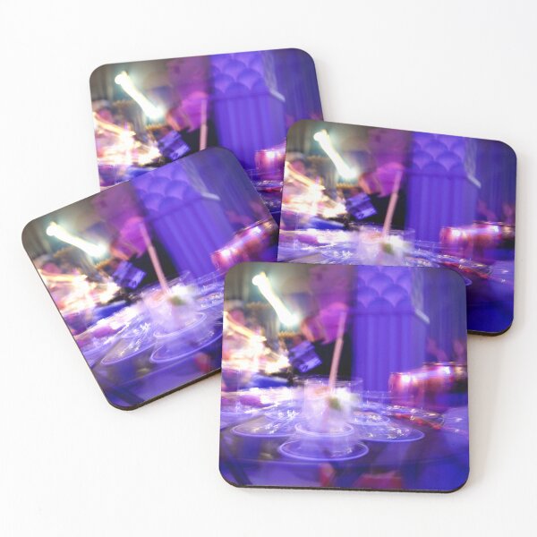 Item preview, Glasses at the Bar, Purple Blue Neon Night Art designed and sold by Marino4ka.