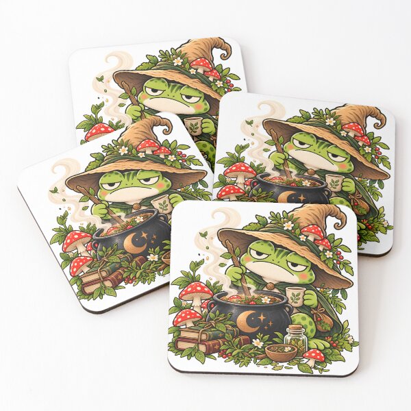 Item preview, Frog Witch Brewing Mushroom Tea - Goblincore Frog designed and sold by CreatifStudios.
