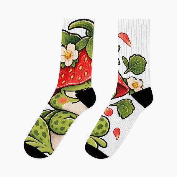 Item preview, Strawberry Hat Frog - Cute Cottagecore Frog designed and sold by CreatifStudios.