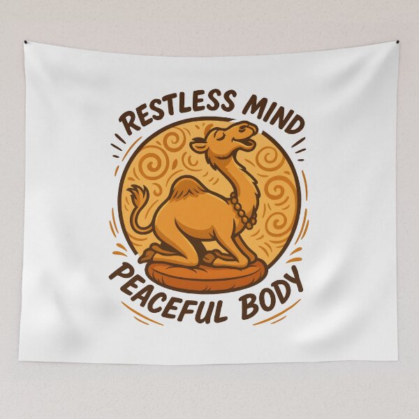 Item preview, Kneeling Camel Yoga Restless Mind Peaceful Body Design designed and sold by 108stillness.