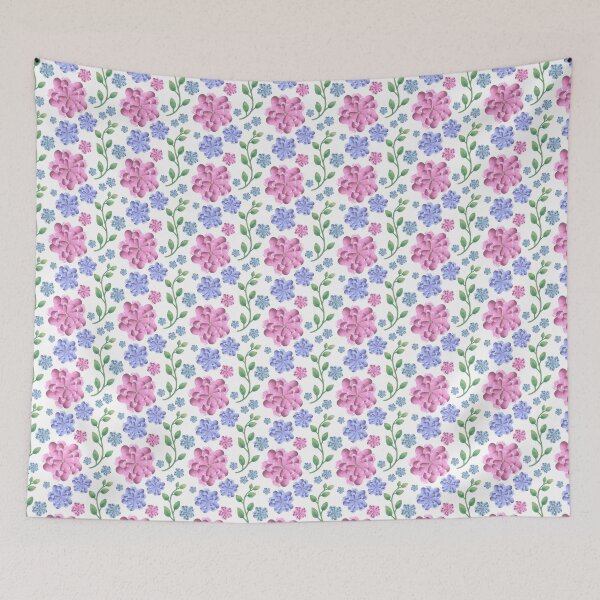 Item preview, Pink Blue Anemone Floral Pattern — 3D Botanical Valentine Spring Repeat Design designed and sold by HopeAndHustle.