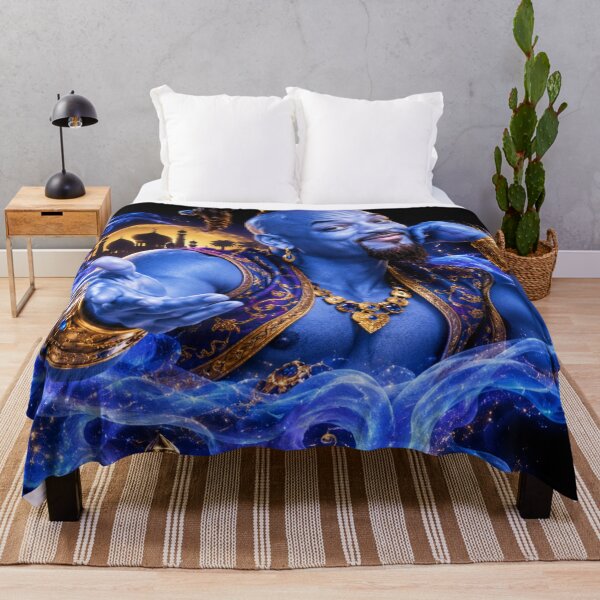 Item preview, : Blue Genie of Wishes – Magical Arabian Fantasy designed and sold by GoldenSparkleShop.