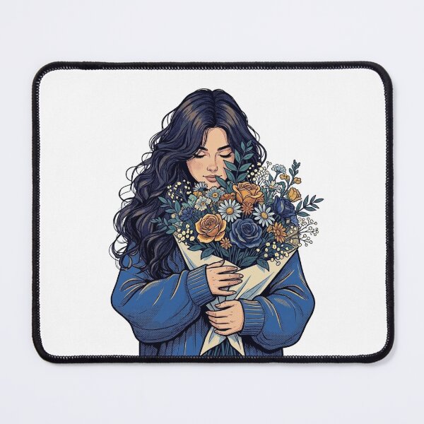 Item preview, Girl Holding Flower Bouquet designed and sold by SimonFernando.