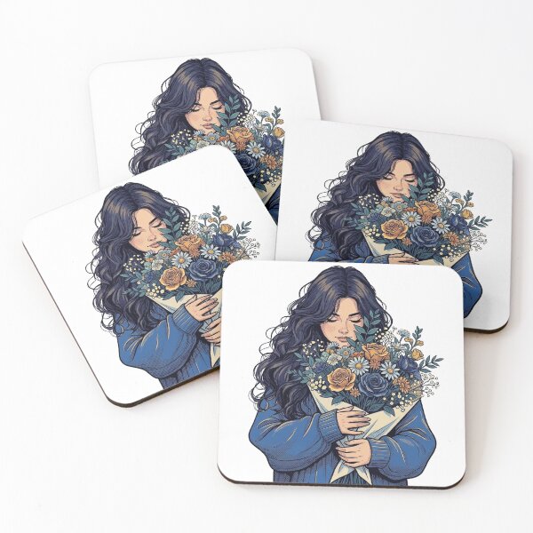 Item preview, Girl Holding Flower Bouquet designed and sold by SimonFernando.