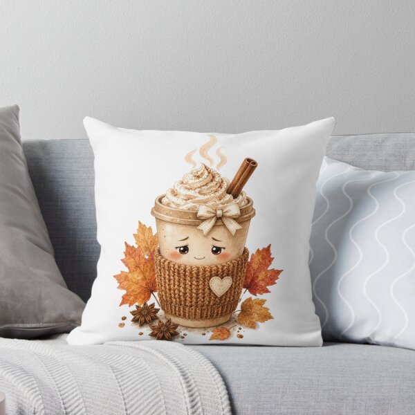Item preview, Cute Pumpkin Spice Latte Character designed and sold by HappyOops.