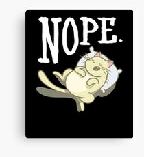 Lazy Day Procrastinate Grumpy Tired Cute Funny Cat Canvas Print