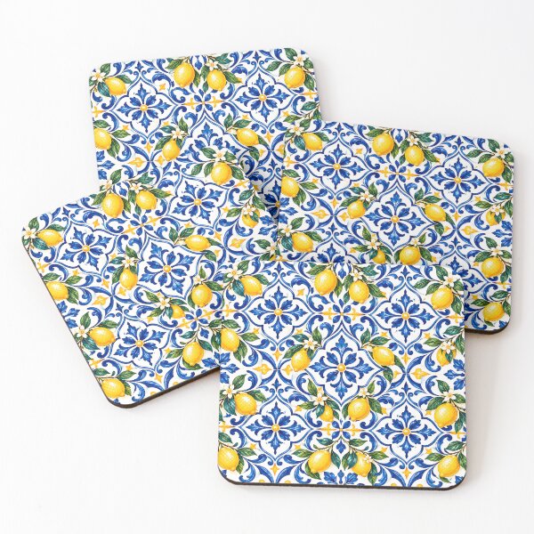 Item preview, Lemon Azulejo Pattern - Mediterranean Portuguese Tile designed and sold by CreatifStudios.