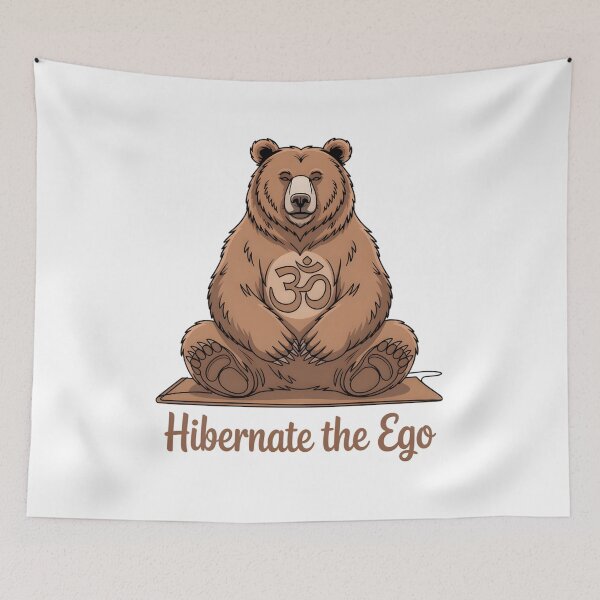 Artikelvorschau, Hibernate the Ego Zen Brown Bear Yoga Mat Design entworfen und verkauft von 108stillness.