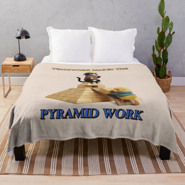 Item preview, Teamwork Makes The Pyramid Work Funny Pharaoh Cat Boss and Duck designed and sold by Pharaoh Funnies.