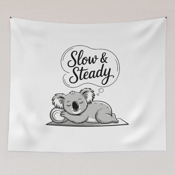 Item preview, Slow & Steady Greyscale Koala Hugging Pillow designed and sold by 108stillness.
