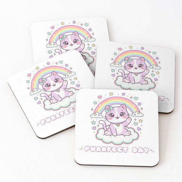 Item preview, Purrfect Day Kawaii Pastel Cat Cloud Rainbow Cute T-Shirt designed and sold by Giobb-Artwork.