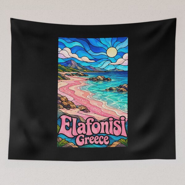 Item preview, Elafonisi Beach Crete Greece Travel Stained Glass designed and sold by TomFrontierArt.