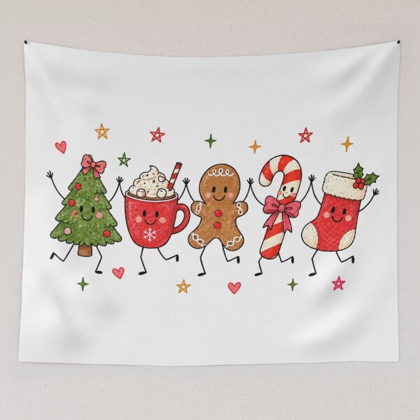 Item preview, Dancing Christmas Tree Cocoa and Gingerbread Friends designed and sold by Daisy Grimes.