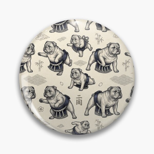 Item preview, Sumo Dog Seamless Pattern Funny Bulldog Wrestler Wild Pattern Gift designed and sold by FurRealStudioCo.