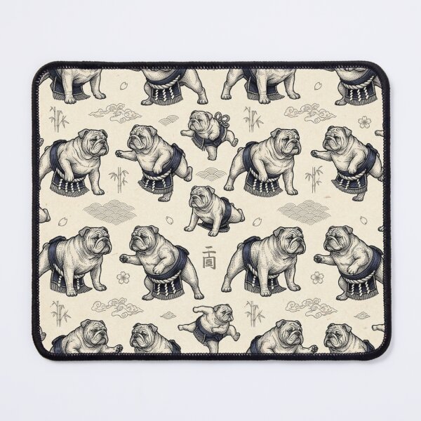 Item preview, Sumo Dog Seamless Pattern Funny Bulldog Wrestler Wild Pattern Gift designed and sold by FurRealStudioCo.