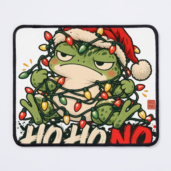 Item preview, Ho Ho No Grumpy Christmas Frog in Christmas Lights designed and sold by CreatifStudios.