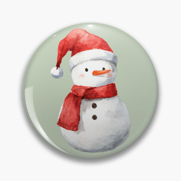 Item preview, Watercolor Snowman Pattern in Sage Green Christmas Santa Hat  designed and sold by Dino-Lune.