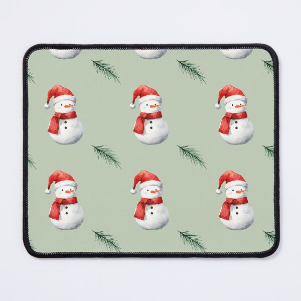 Item preview, Watercolor Snowman Pattern in Sage Green Christmas Santa Hat  designed and sold by Dino-Lune.