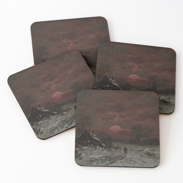 Item preview, Winter Landscape at Sunset - Joseph Heydendahl designed and sold by darkgothicart.