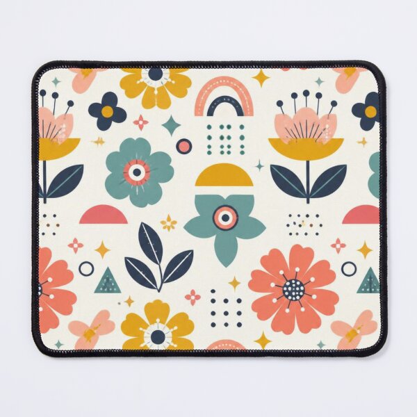 Item preview, Retro Floral Folk Art Pattern – Colourful 70s Boho Flower Design designed and sold by My Gluten Free Life UK.