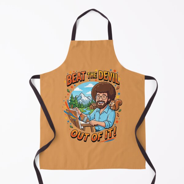 Item preview, Beat The Devil Out Of It - Funny Bob Ross Cartoon designed and sold by Karamram Studio.