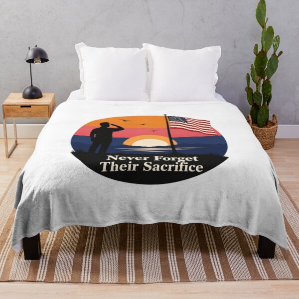 Item preview, Never Forget Their Sacrifice Salute Flag Sunset designed and sold by Inkworksbyshery.