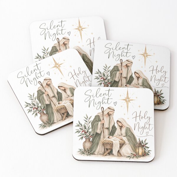 Item preview, Silent Night Nativity – Vintage Christian Christmas Art designed and sold by Littlelamb444.