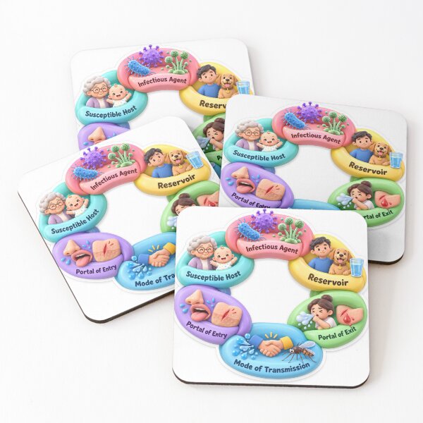Item preview, Chain of Infection Study Aid Sticker - 3D designed and sold by isokinetic.