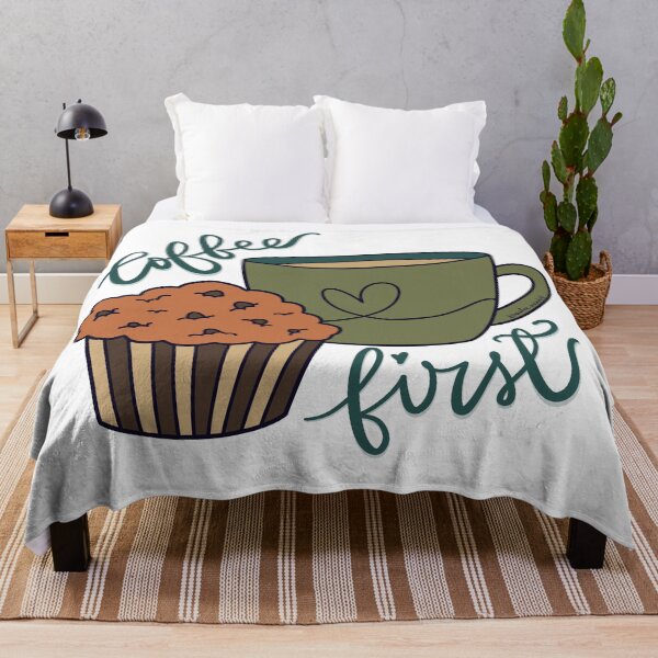 Item preview, Coffee First – Cute Coffee and Muffin Doodle designed and sold by NushesWorld.