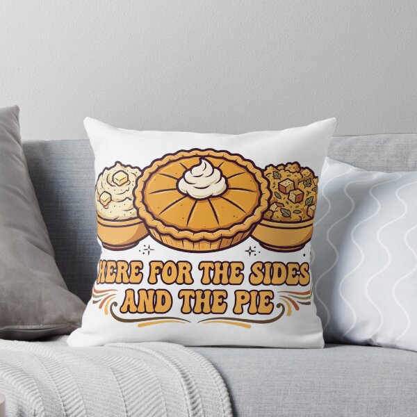 Item preview, Here For The Sides And The Pie Shirt — Friendsgiving Retro Thanksgiving Tee designed and sold by unthinkabletees.