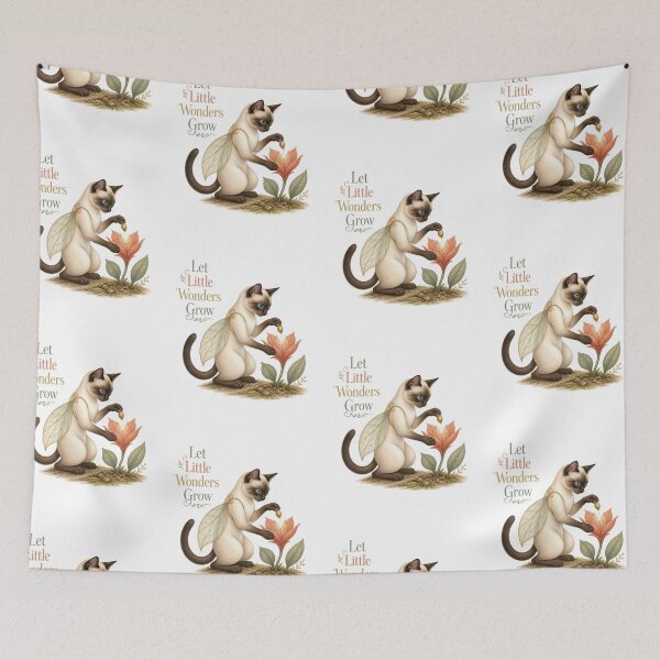 Item preview, Siamese Fairy Cat Growing a Magical Flower designed and sold by PurrBloom Studio.