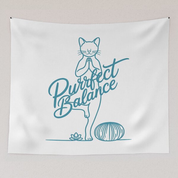 Item preview, Teal Cat Tree Pose Yoga Illustration Design designed and sold by 108stillness.