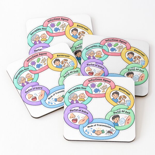 Item preview, Chain of Infection Study Aid Sticker - Drawn designed and sold by isokinetic.
