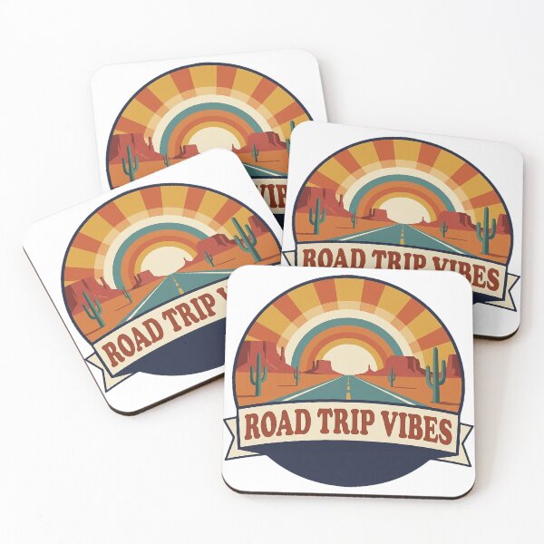 Item preview, Road Trip Vibes Desert Retro Road Trip Badge Sticker designed and sold by DetourDgn.