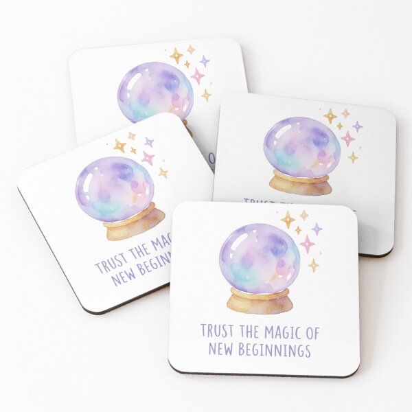 Item preview, Trust the Magic of New Beginnings – Watercolor Crystal Ball Inspirational Quote designed and sold by Moodcraft Studio.