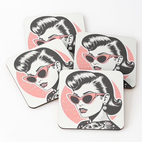 Item preview, Vintage 1950s Rockabilly Woman - Retro Pop Art Pinup in Cat Eye Sunglasses designed and sold by Swizzy2vore.