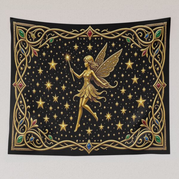 Item preview, Elegant Golden Fairy Silhouette Magic Pixie Fantasy Art designed and sold by Breezes-of-Ida.